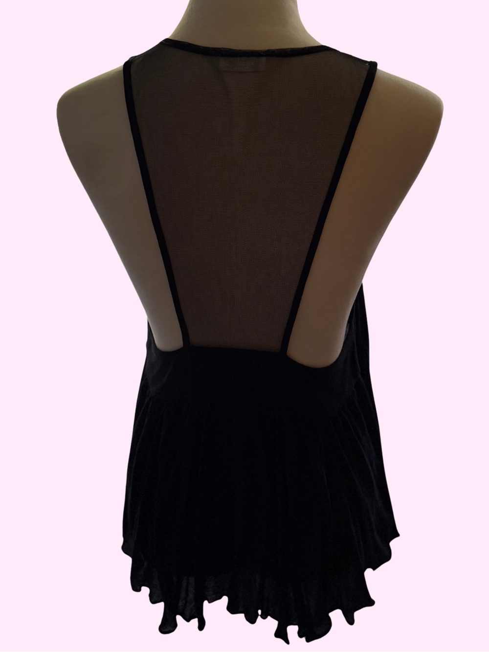 Intimately by Free People Black Marble Tank Top - S - Mesh Cutout - Picture 4 of 5